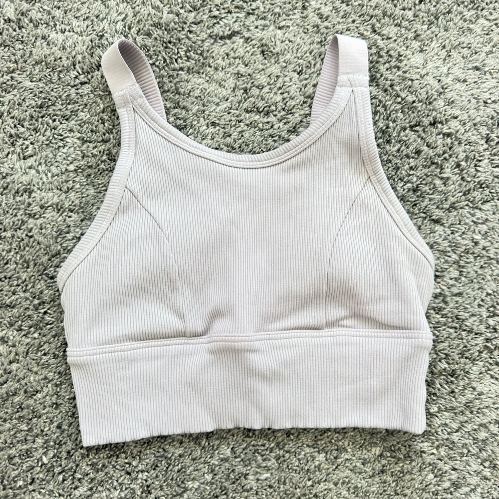 Light Purple Ribbed Cropped Tank